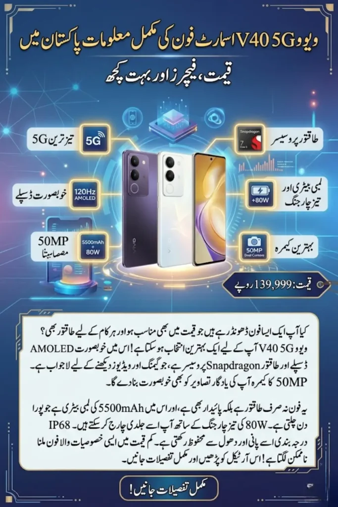 Latest Updates: Vivo V40 5G Smart Phone Price in Pakistan, Specs & Full Review