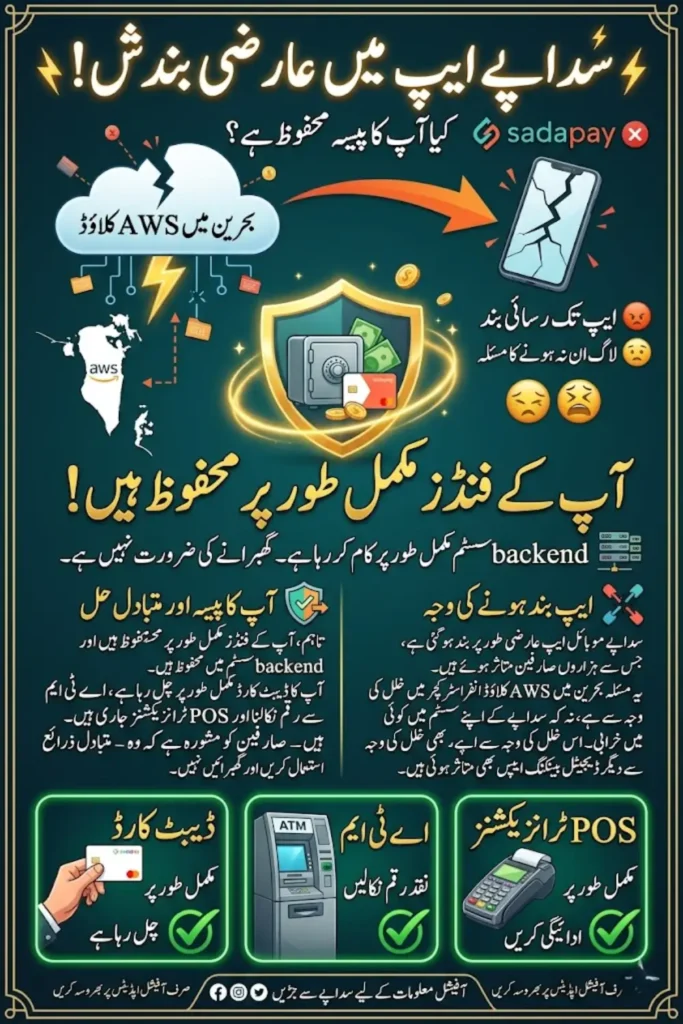 SadaPay App Outage Due to AWS Disruption in Bahrain: Causes, Impact, and Latest Updates